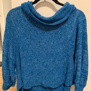 Free People Sweaters - Free People blue wide cowl neck sweater Small! Free People Sweaters - Free People blue wide cowl neck sweater Small!